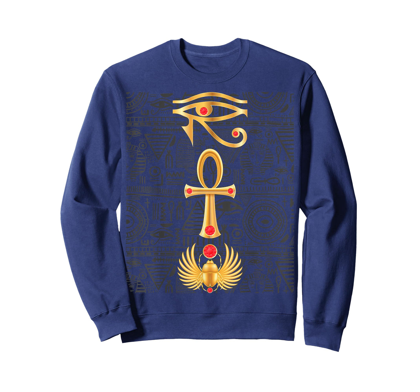 Eye of Horus Cross Ankh Scarab Hieroglyphs Ancient Egypt T-Shirt
