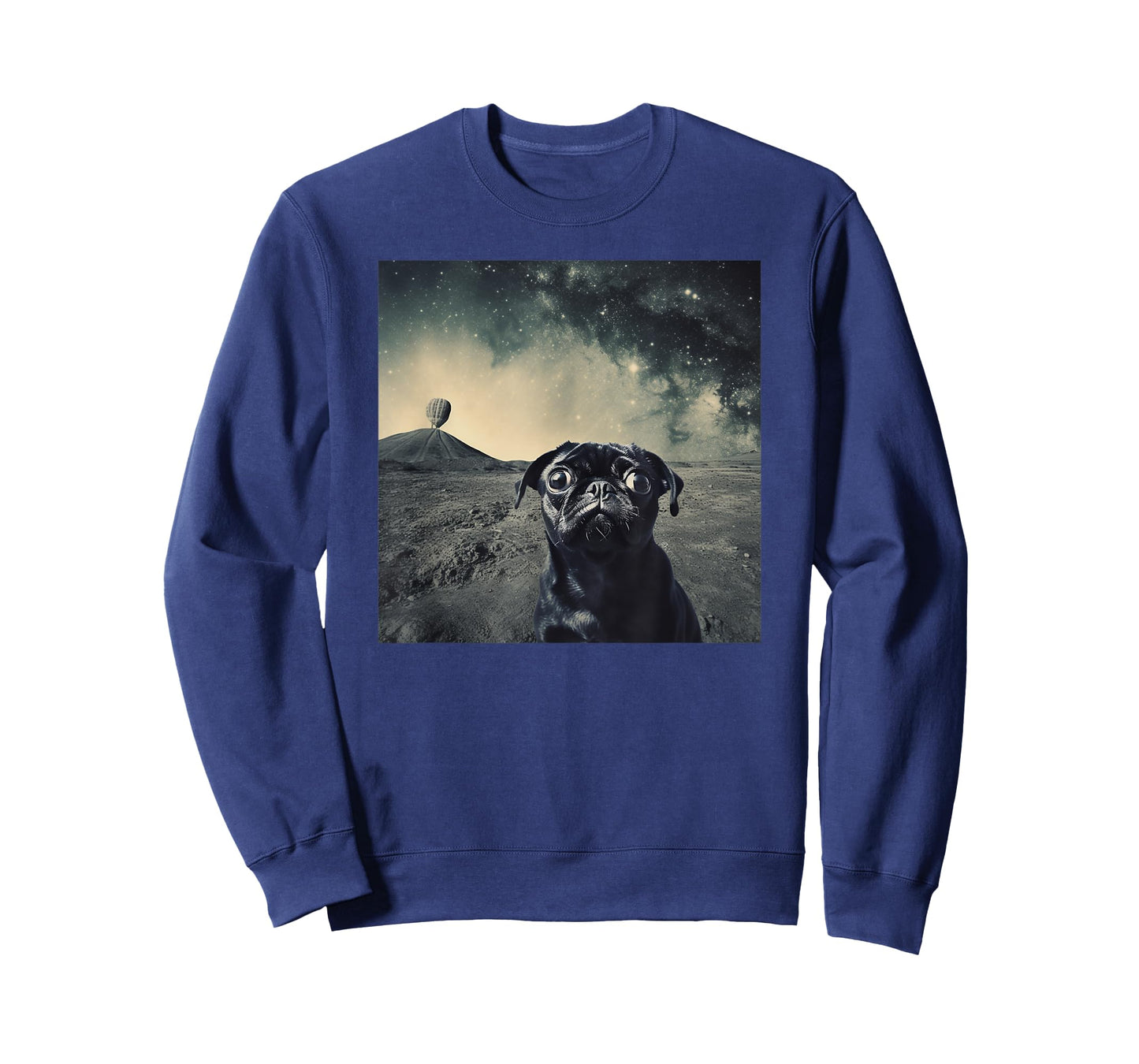 Cute Pug Puppy in Space Funny T-Shirt