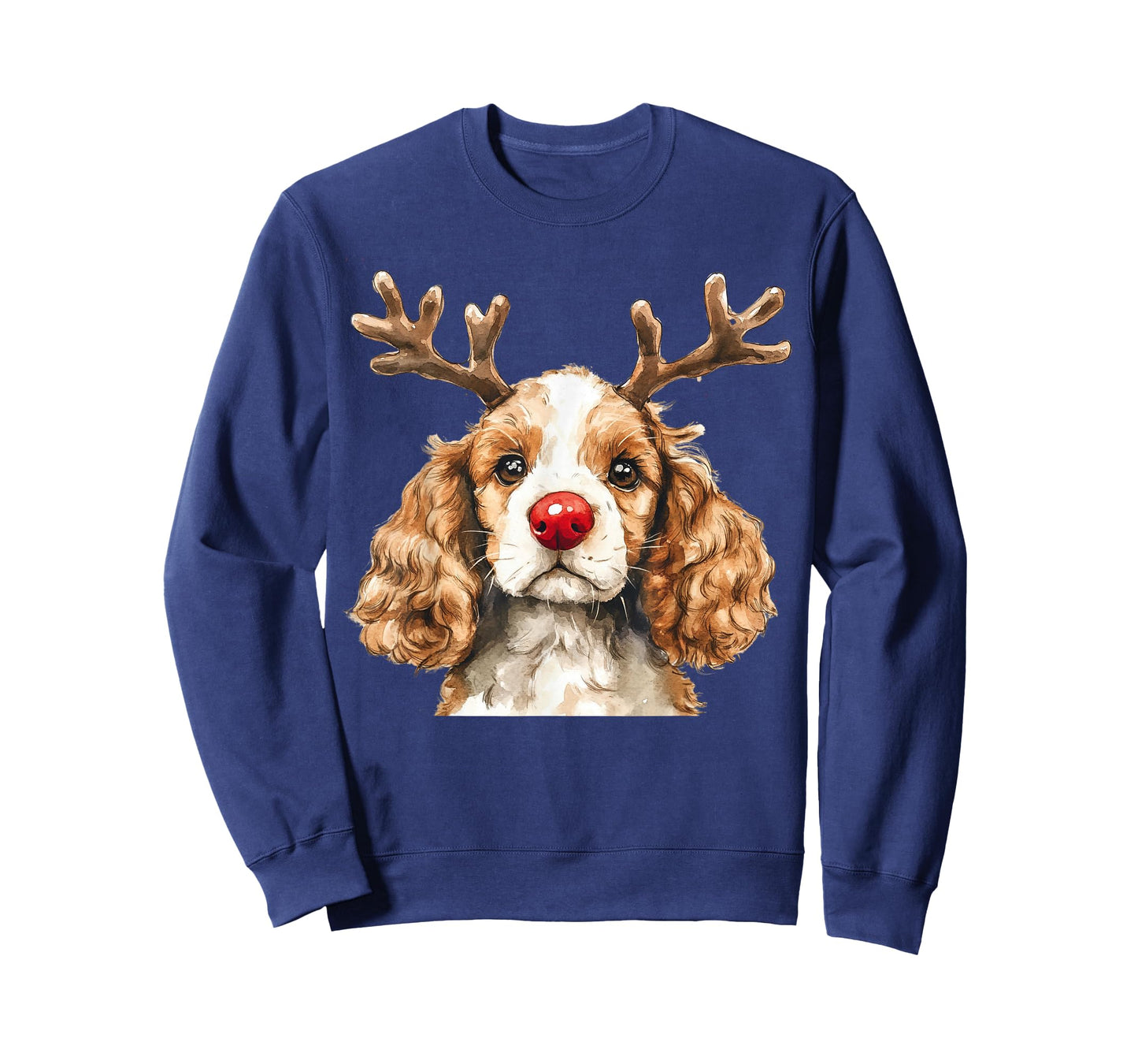 Cocker Spaniel Reindeer Christmas Lights Dog Lover Xmas T-Shirt