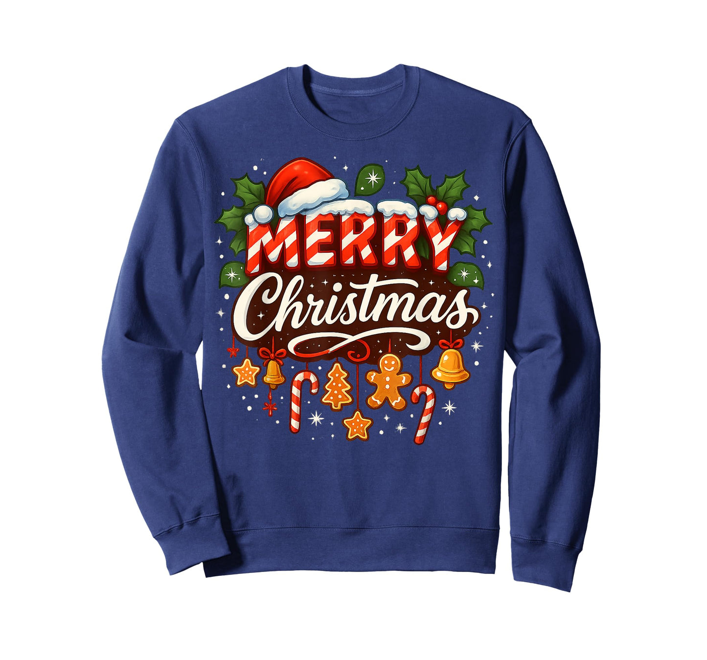 Merry Christmas Lights Red Santa Hat Family Xmas Pajamas T-Shirt