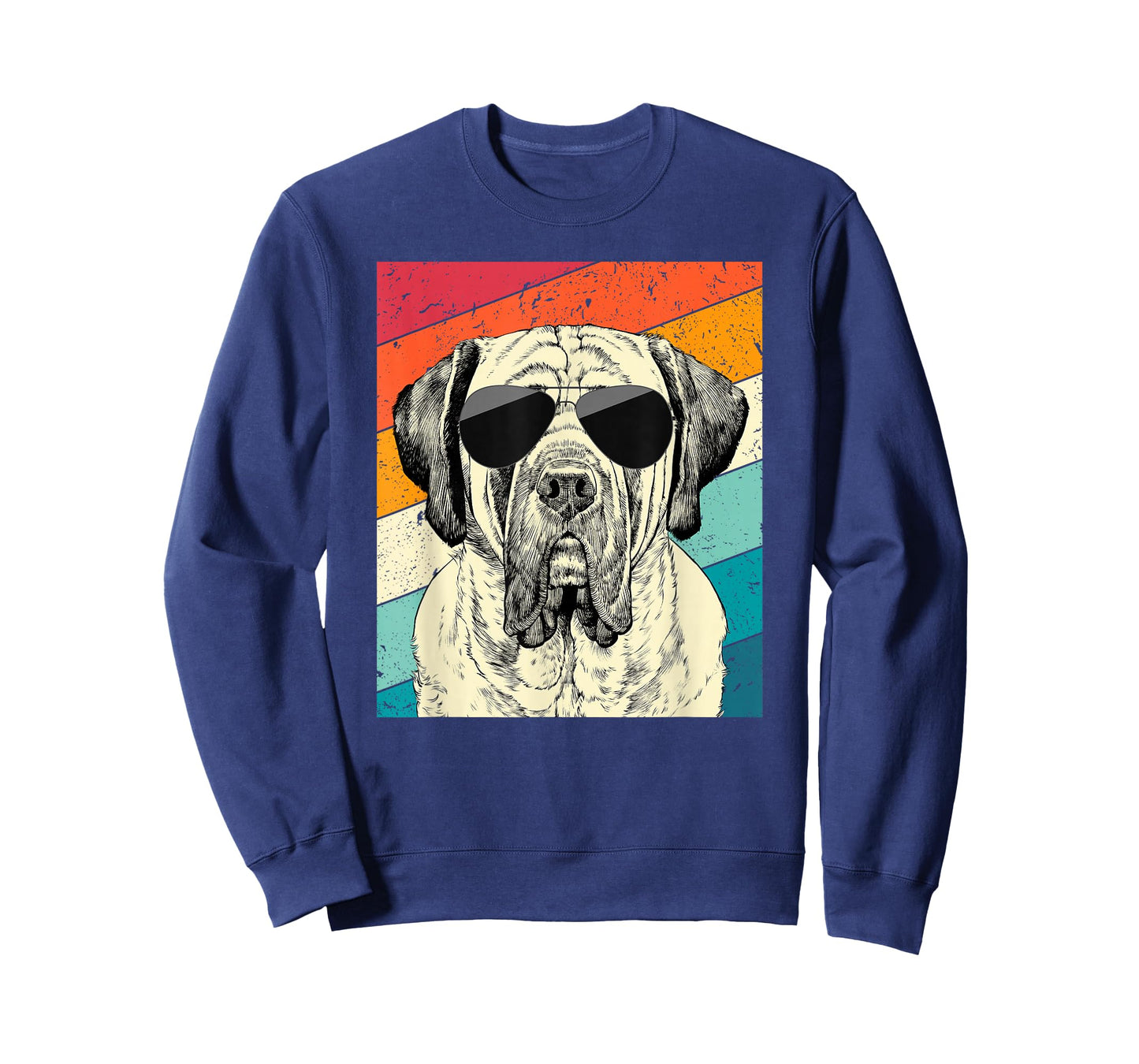 Retro Vintage English Mastiff with Sunglasses Dog Lovers T-Shirt