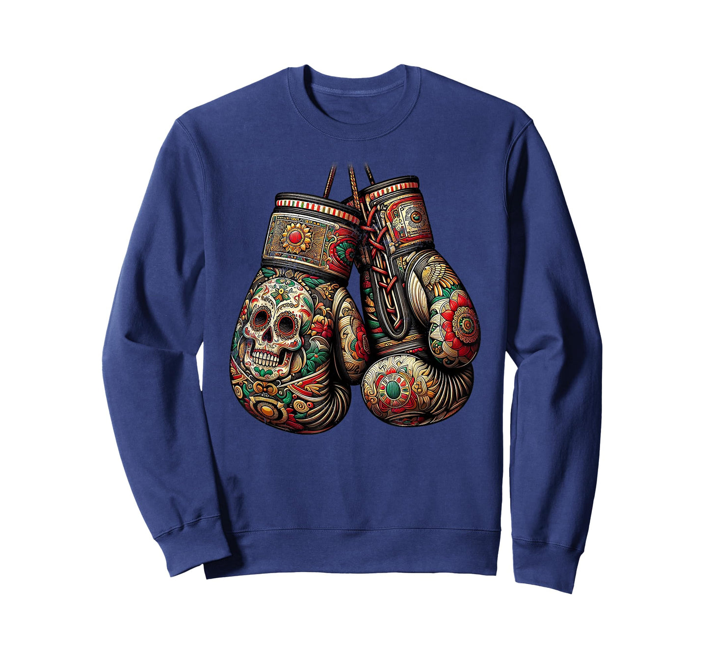 Mexican Vintage Style Boxing Gloves Aztec Mayan Fighter T-Shirt