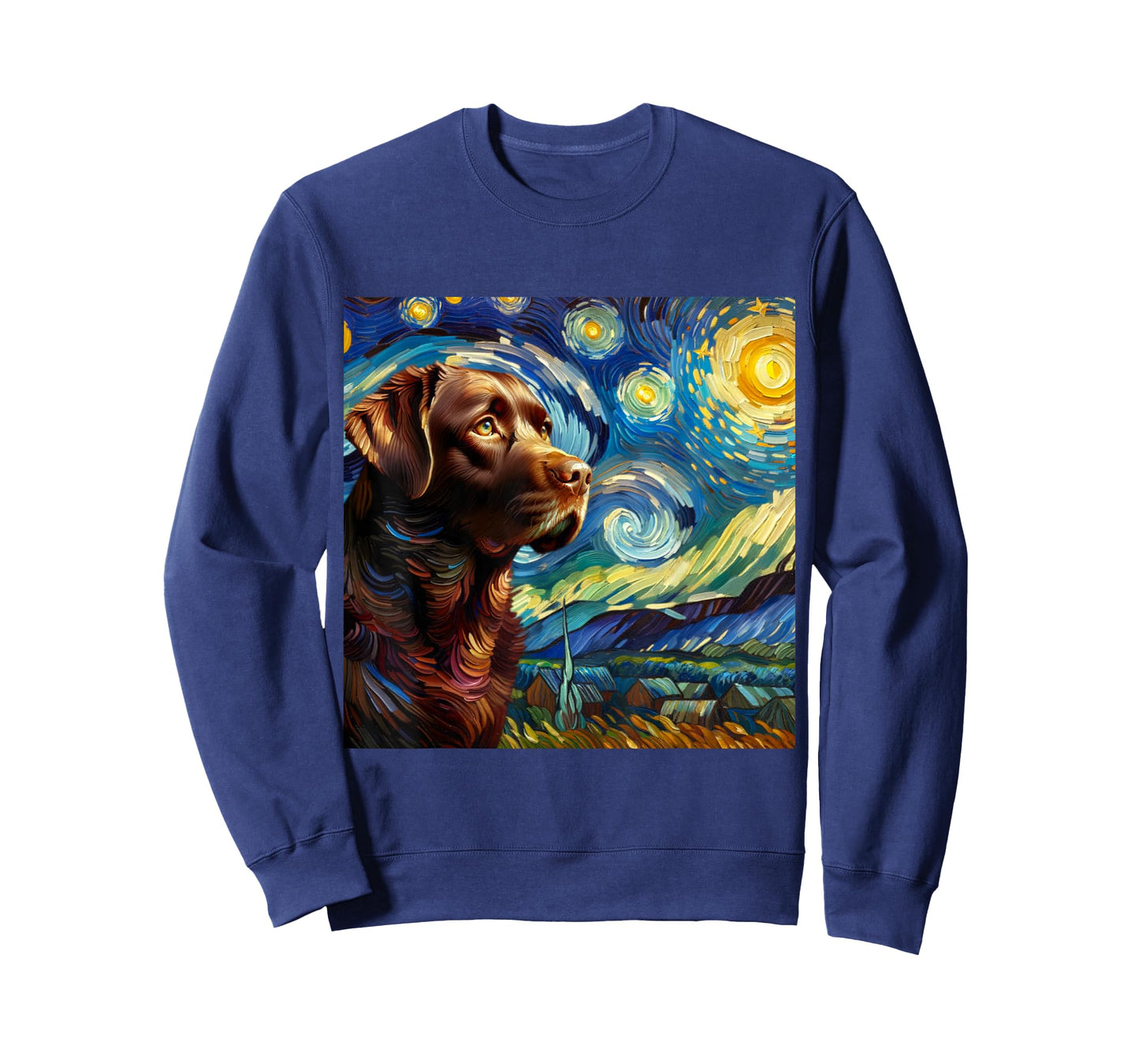 Chocolate Labrador Starry Night Shirt Vincent Van Gogh Lab T-Shirt