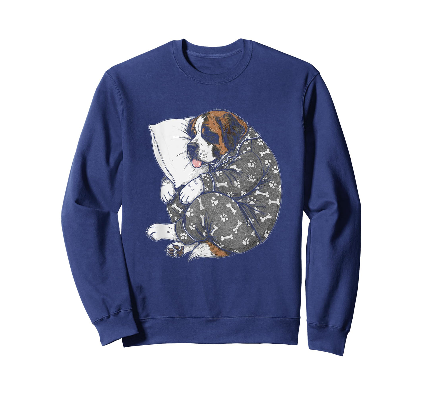 Funny Sleepy Saint Bernard Pajama Men Women Kids T-Shirt