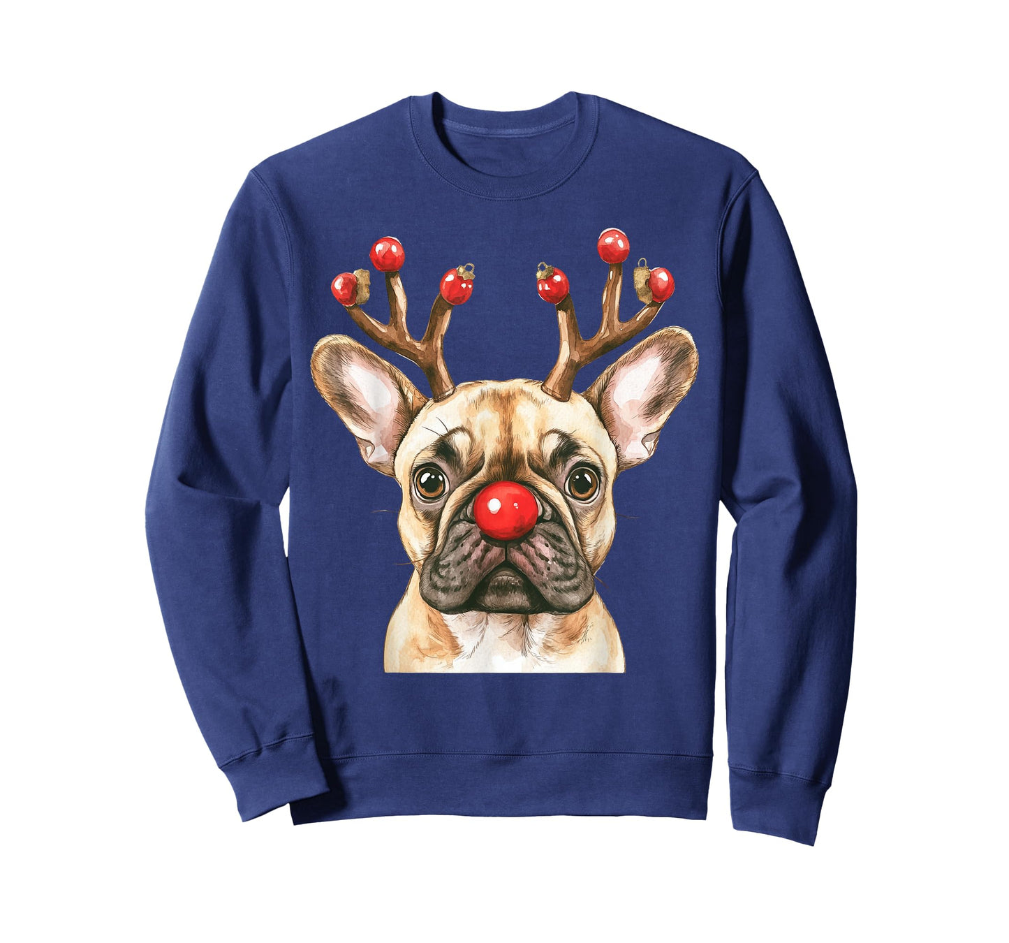 French Bulldog Reindeer Christmas Lights Dog Lover Xmas T-Shirt