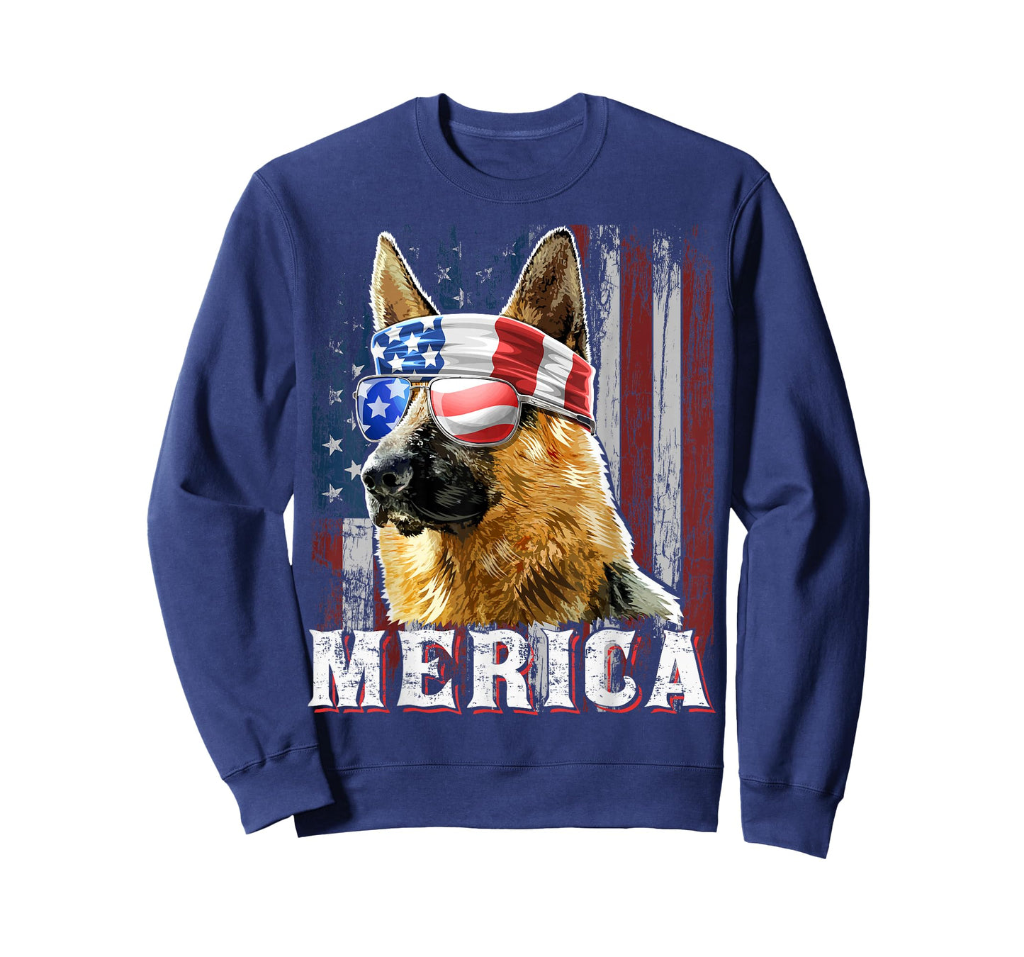 Merica German Shepherd Dog 4th of July American Flag Shirt T-Shirt