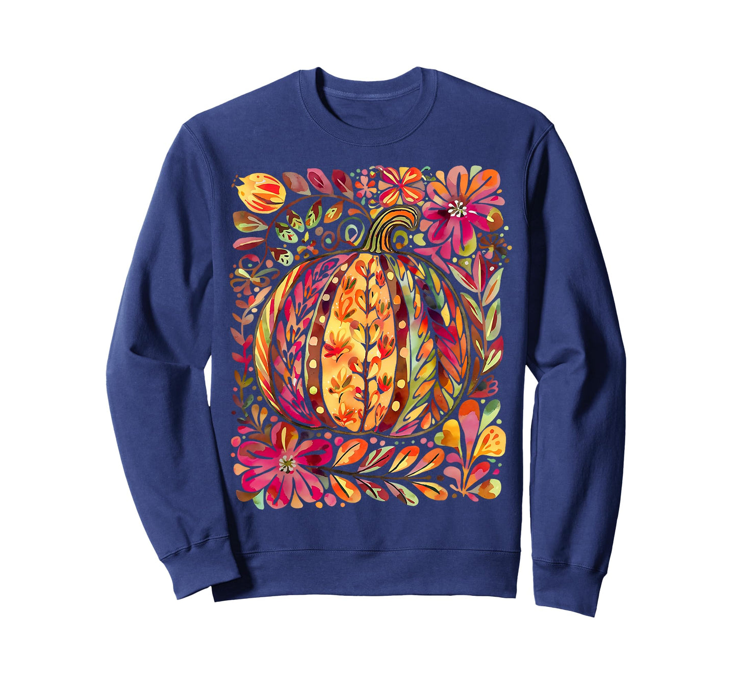 Wildflower Pumpkin Season Autumn Fall Leaves Thanksgiving T-Shirt