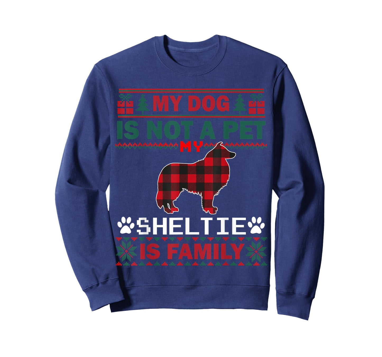 Sheltie Dog Owners Matching Pajama Family Dog Ugly Christmas T-Shirt
