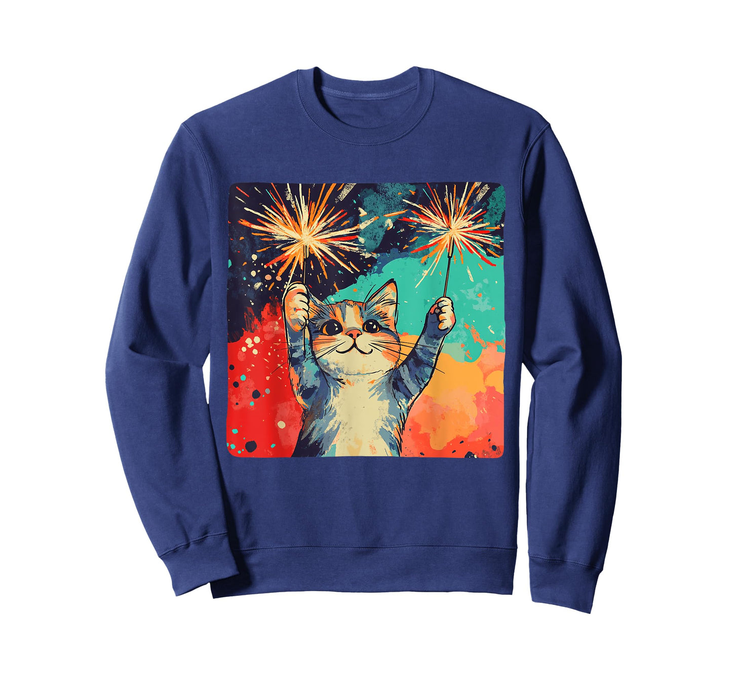 Cute celebrating Cat for Happy New Year Lovers T-Shirt