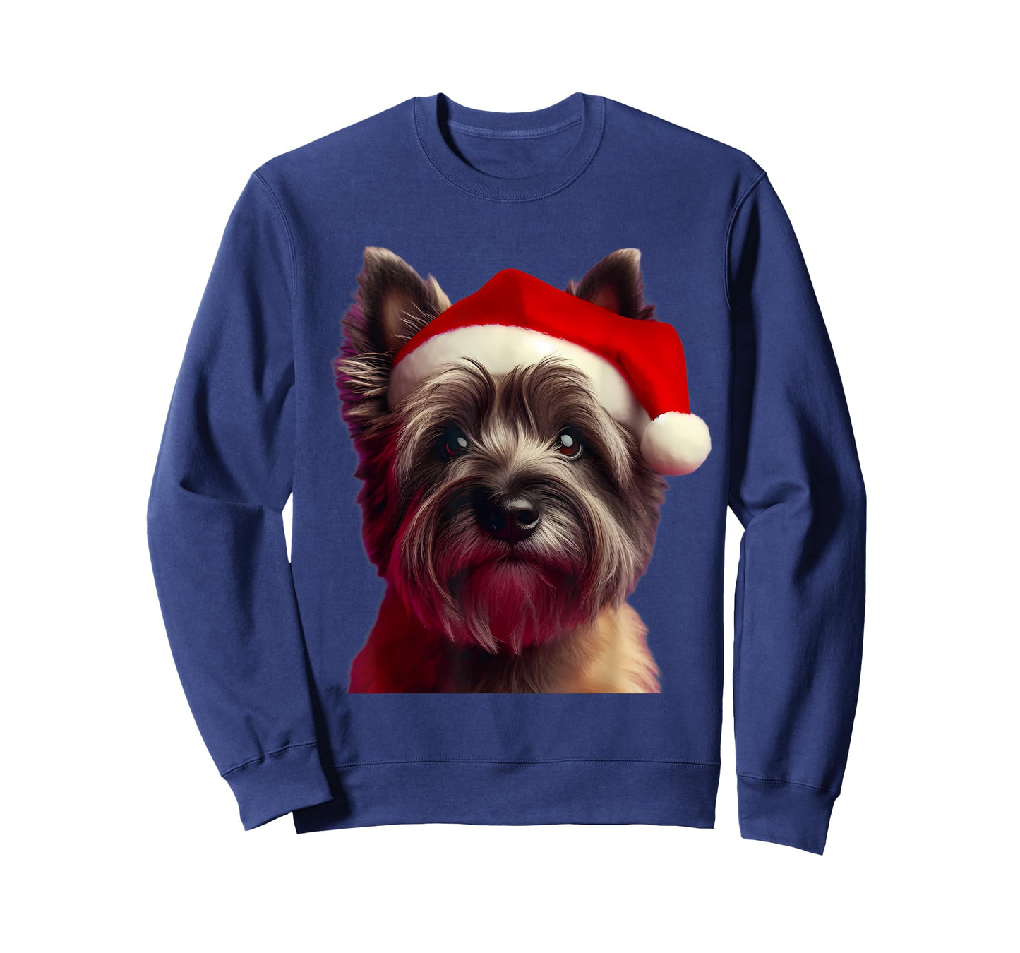 Cairn Terrier With Santa Hat Christmas Dog Owner Lover Mom T-Shirt for Men Women Kids