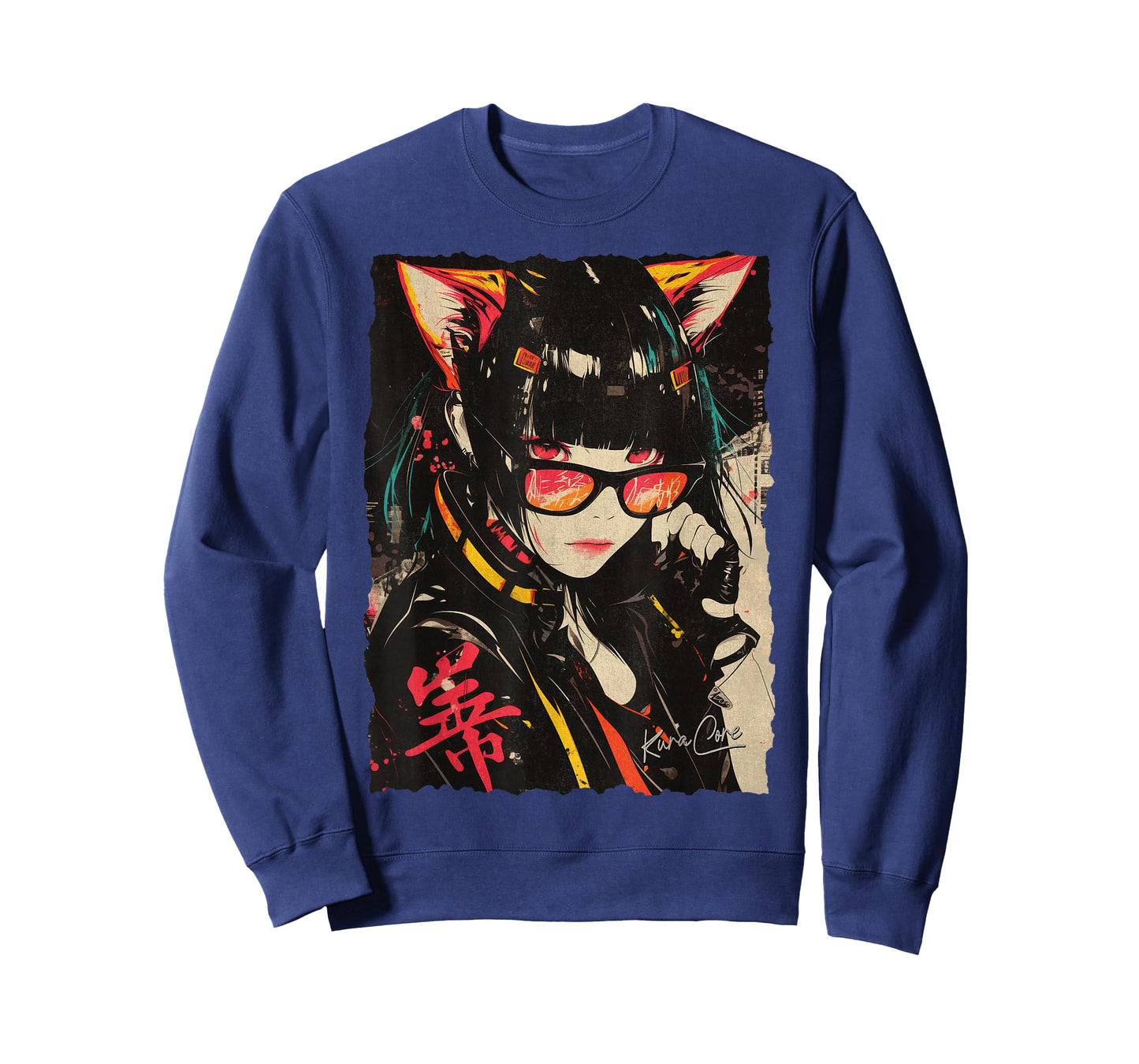 Japanese Streetwear Cyberpunk Y2K Techwear Neko Manga Anime T-Shirt