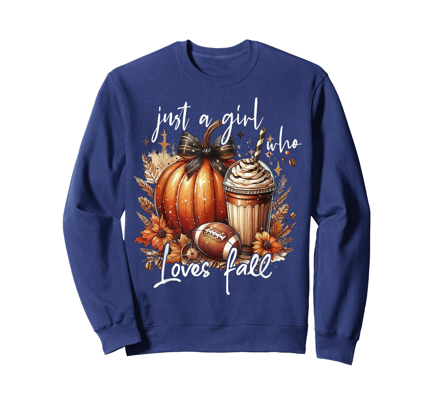 Just A Girl Who Loves Fall Pumpkin Spice Autumn Football T-Shirt