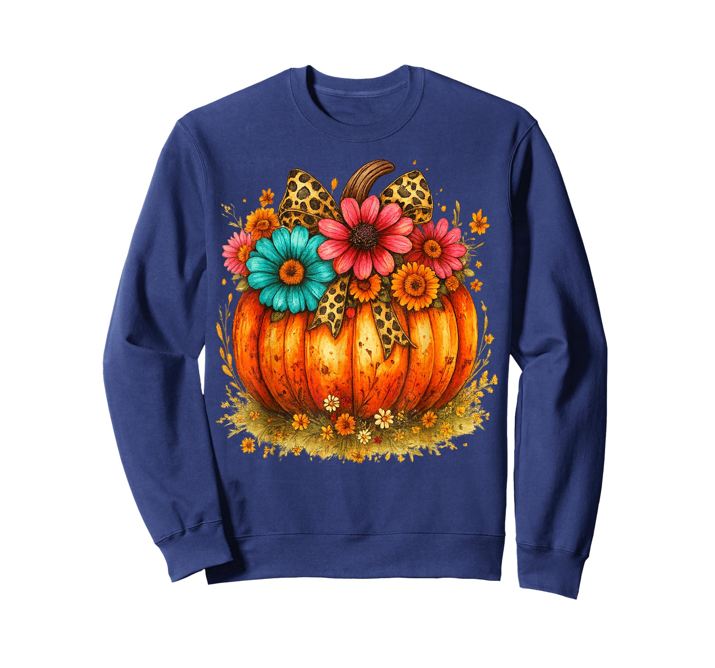 Pumpkin Season Thanksgiving Coquette Bow Autumn Fall Leaves T-Shirt