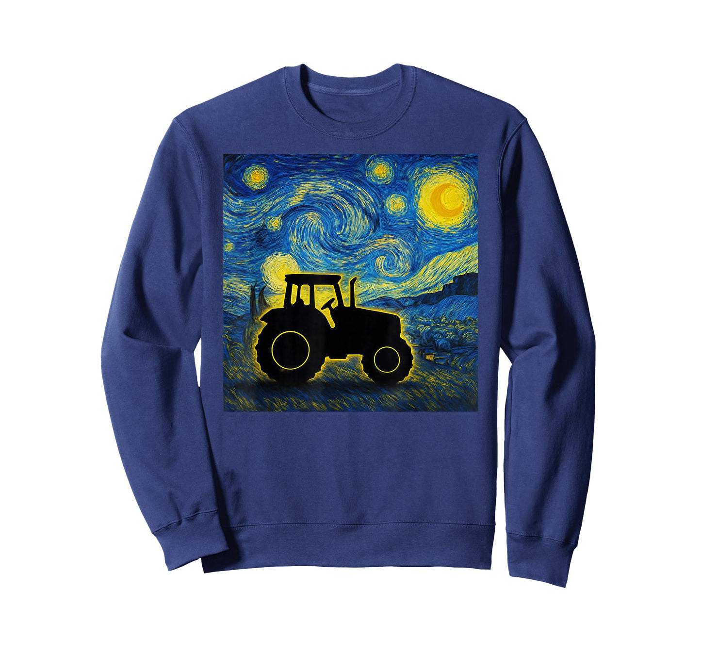 Van Gogh Starry Night Tractor Vehicle for Farmers T-Shirt