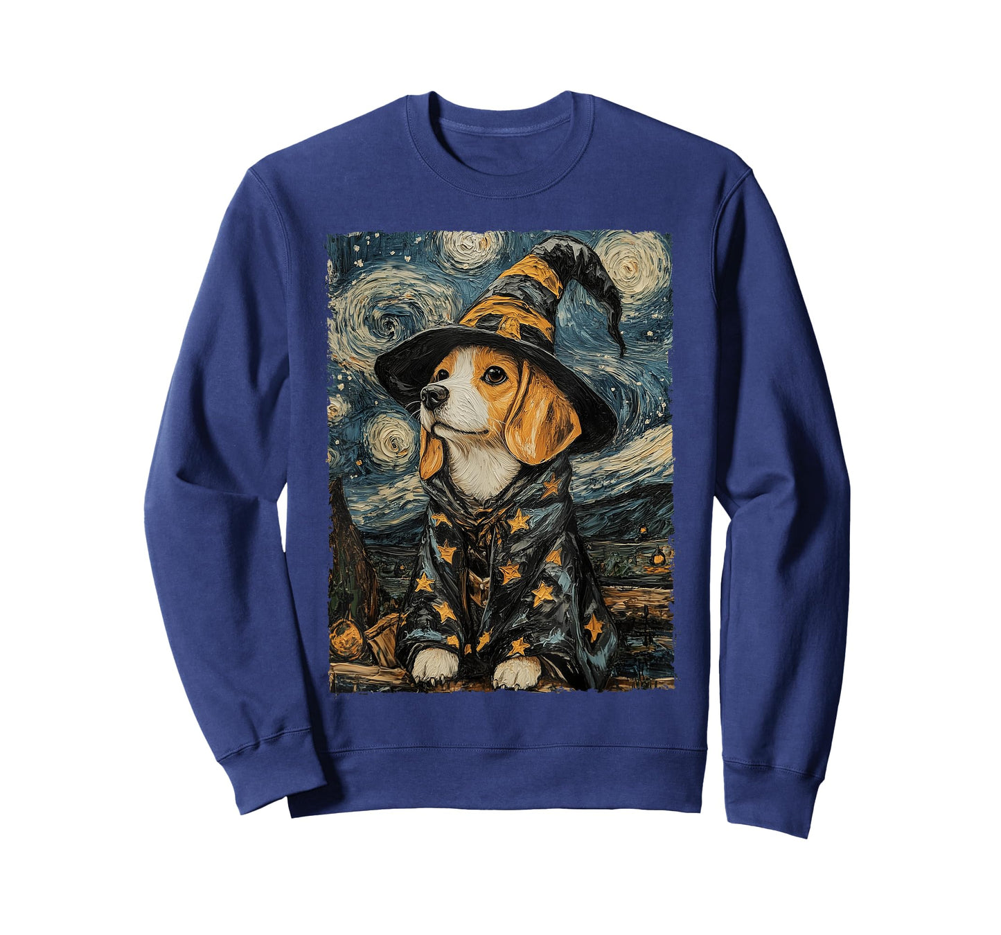 Beagle Witch Costume Painting Starry Night Dog T-Shirt