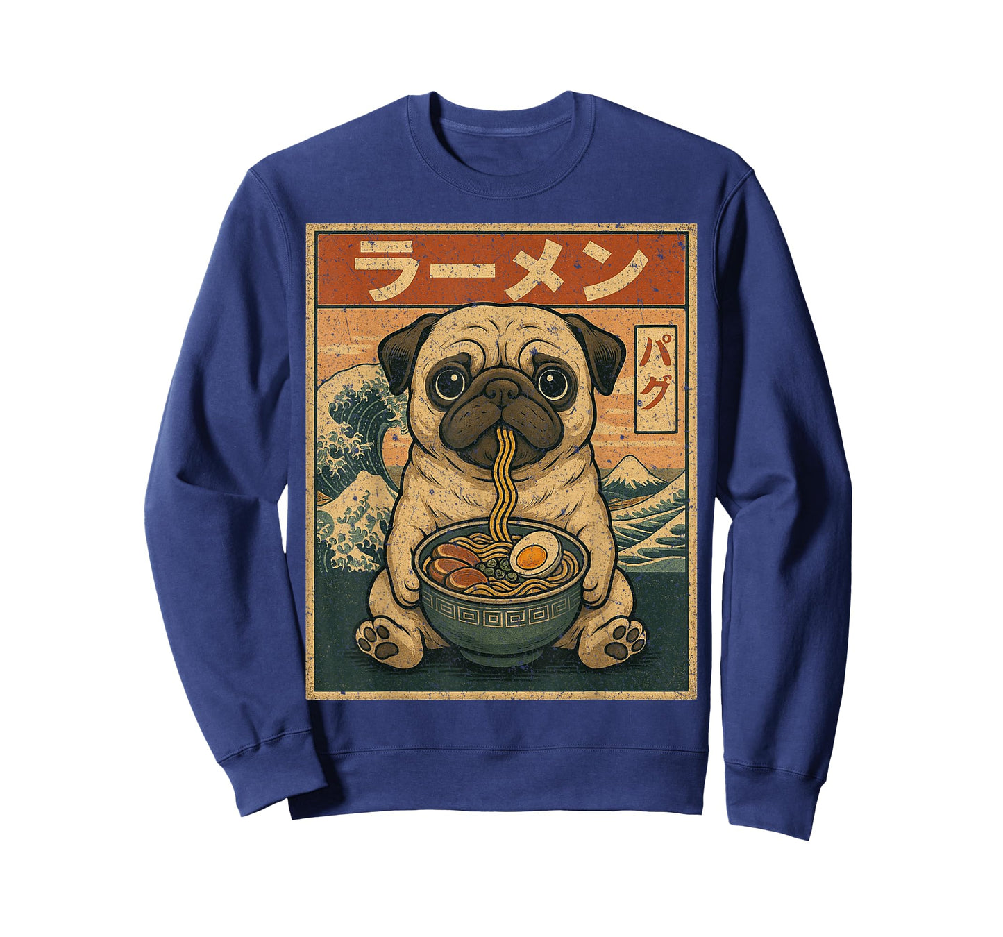 Funny Kawaii Ramen Pug Japanese Noodles Pug Eating Ramen T-Shirt