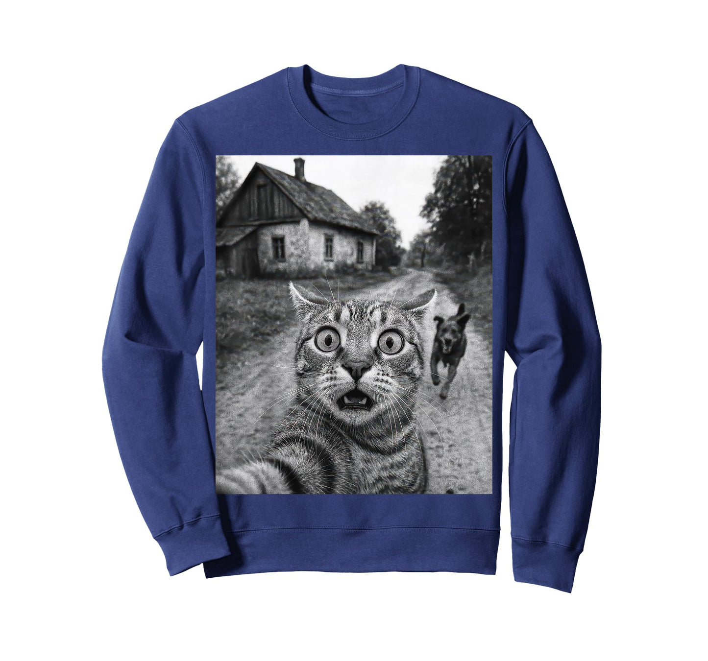 Cat Selfie With Dog - Funny Cat Vintage Retro T-Shirt