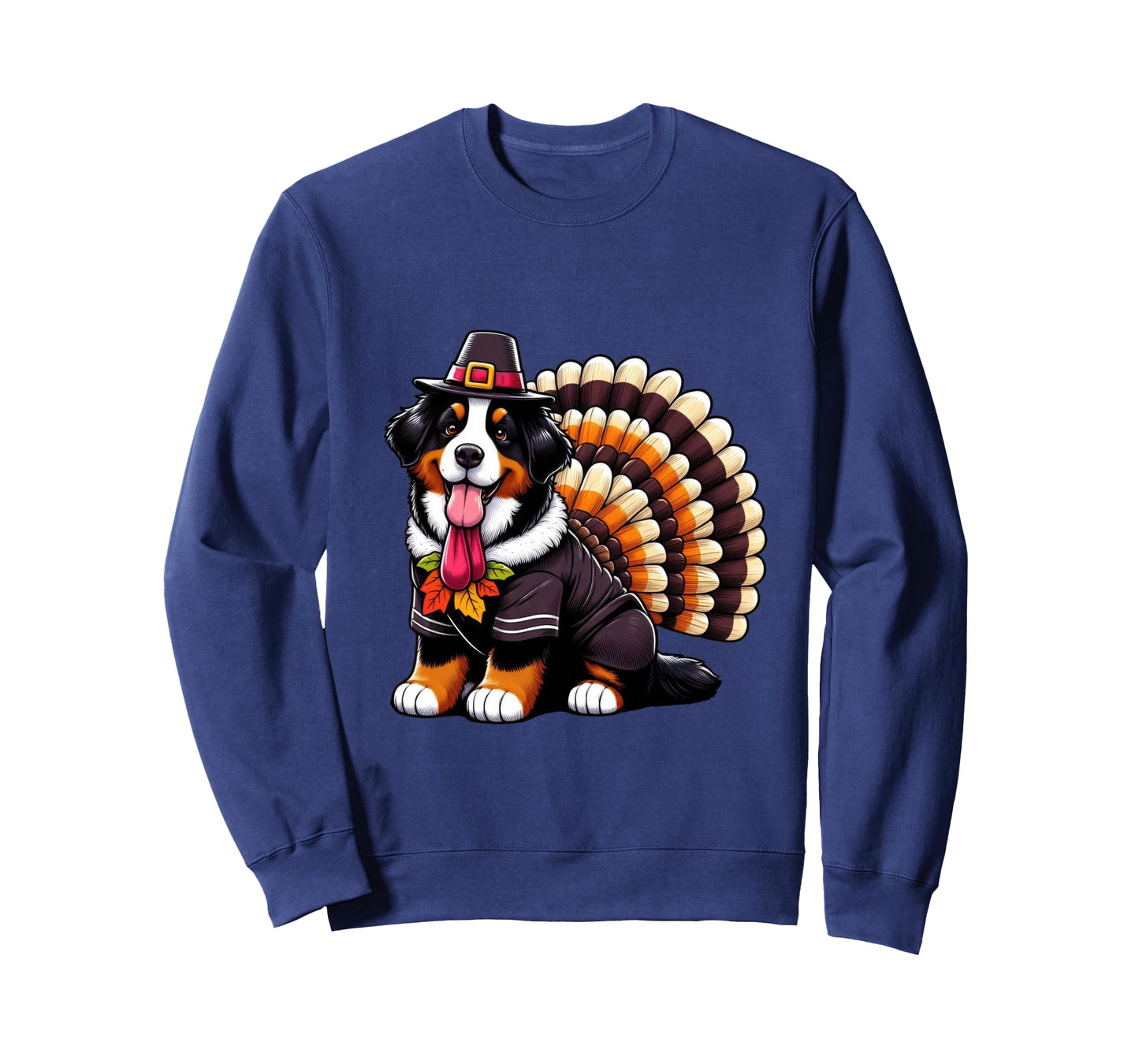 Cute Dog Bernese Mountain Thanksgiving Kids Teen Girl Boy Long Sleeve T-Shirt