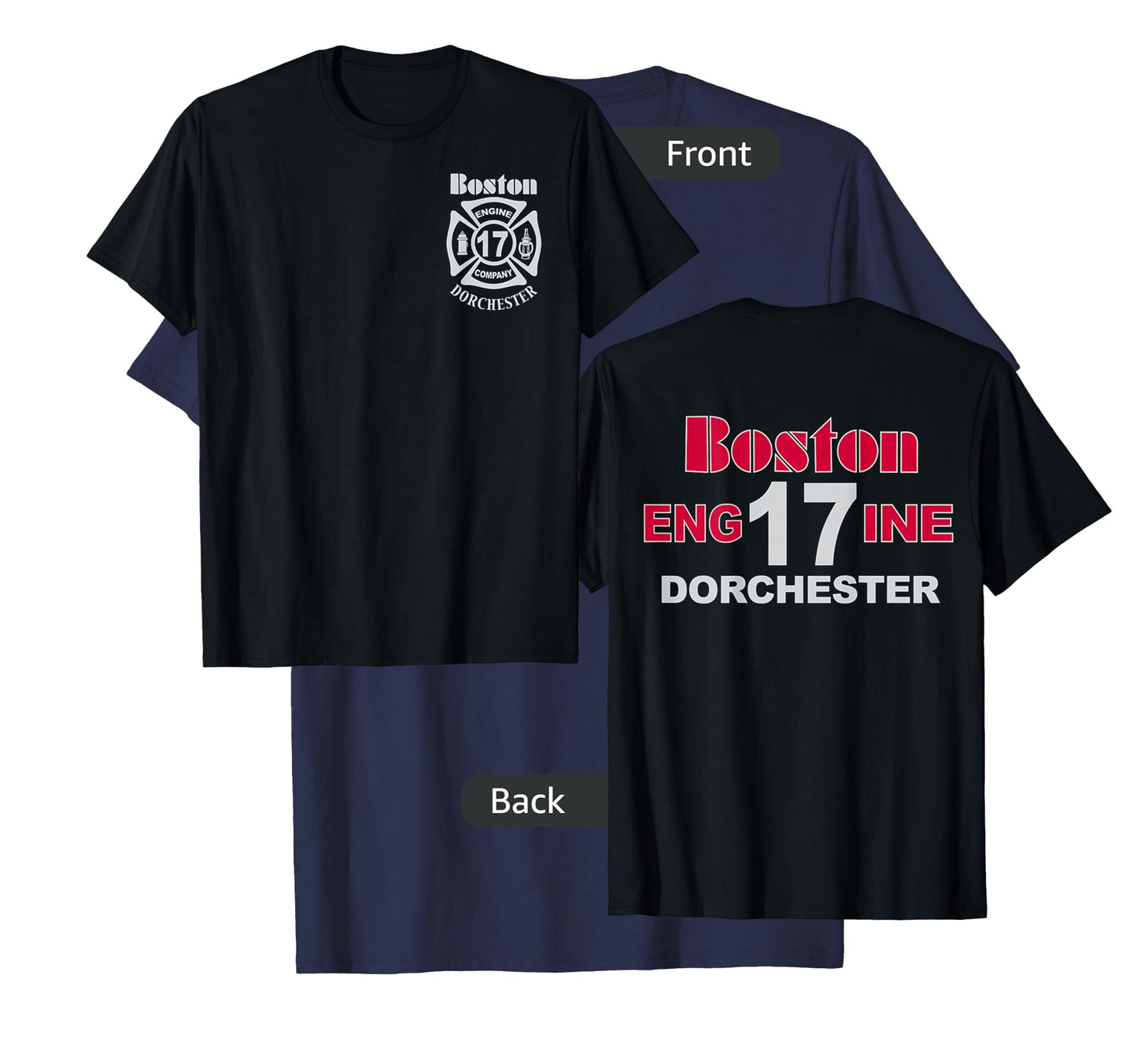 Boston Fire Department Engine 17 Dorchester - Light Graphics T-Shirt