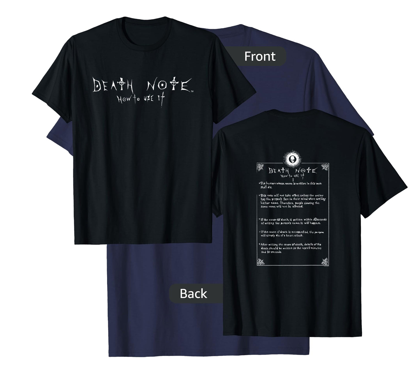 Death Note How to Use It Front and Back Anime T-Shirt