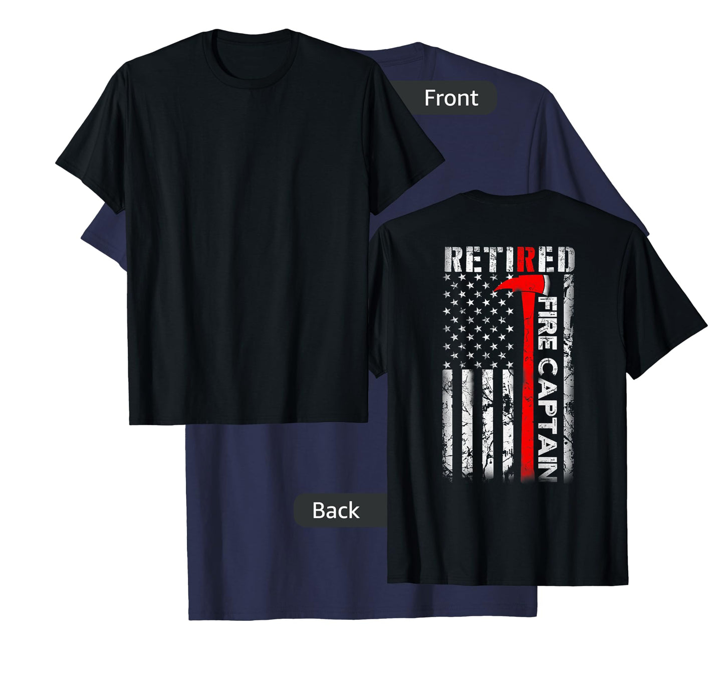 Retired Firefighter Fire Captain Retirement UAS flag Gifts T-Shirt