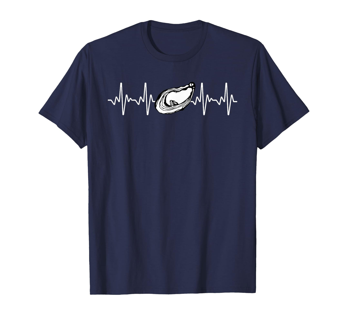 Funny Oyster Design For Men Women EKG Oyster Seafood Lovers T-Shirt