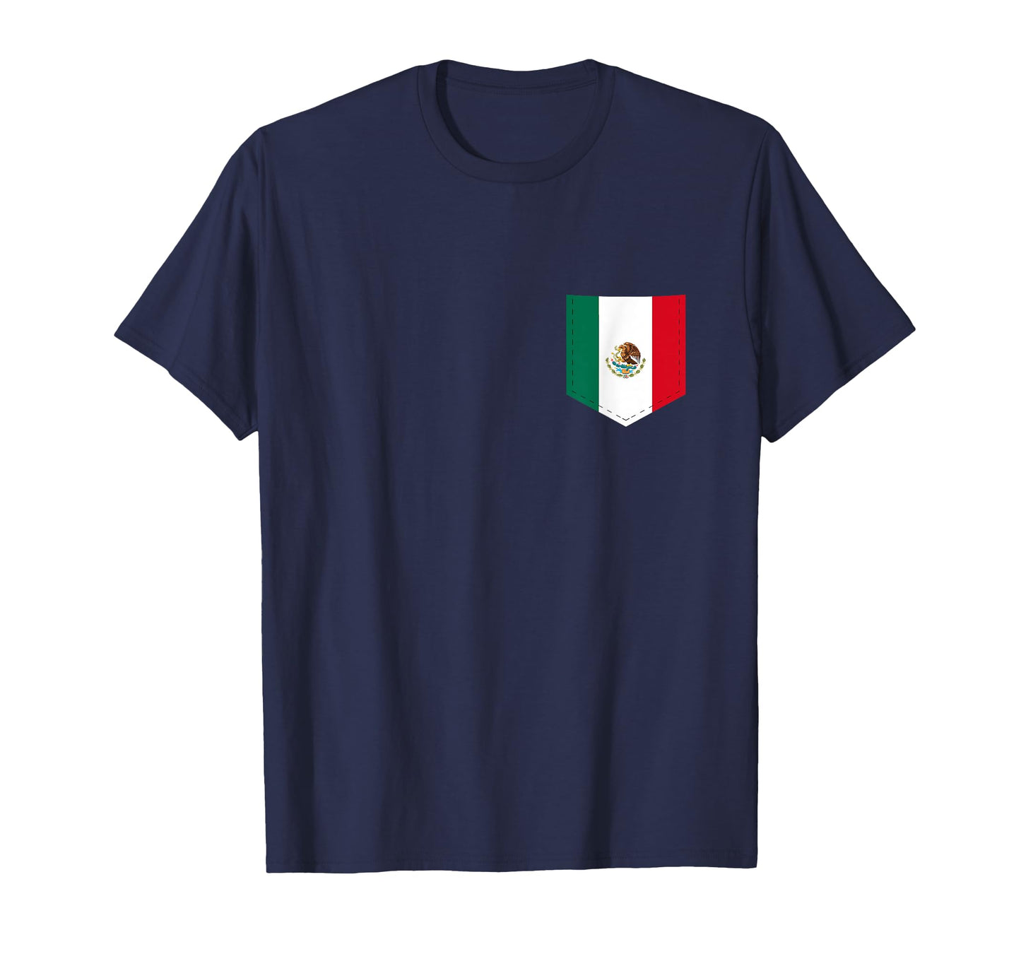 Mexico Flag with Printed Mexican Flag Pocket T-Shirt