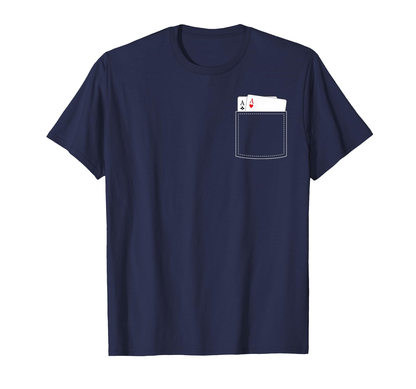 Pocket Blackjack Cards Poker red Heart & Clubs design T-Shirt