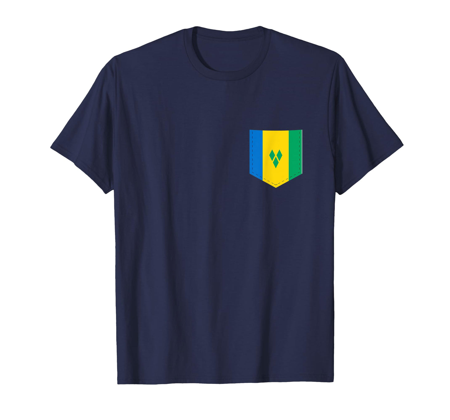 Saint Vincent Flag Tee with Printed Vincentians Flag Pocket