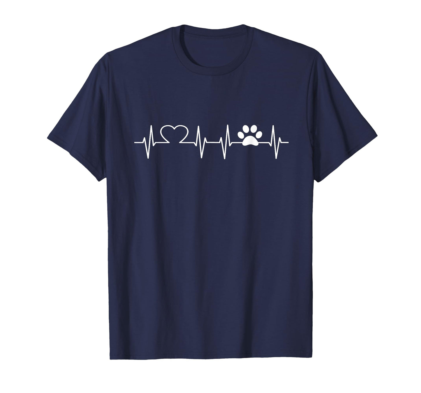 Print Heartbeat Dogs and Cats Lovers Men Women Kids Paw T-Shirt