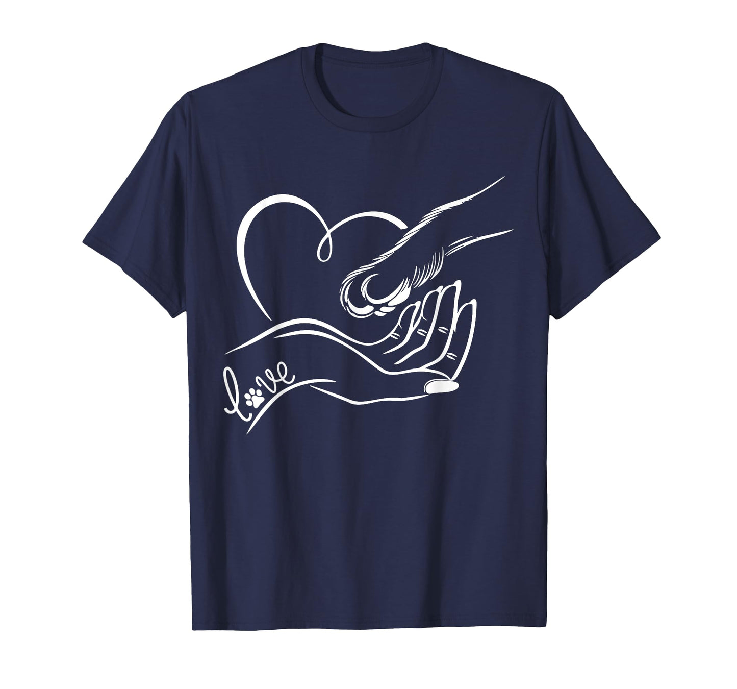 Love Heart Human And Dog Paw Fist Bump Dog Lover Friendship T-Shirt