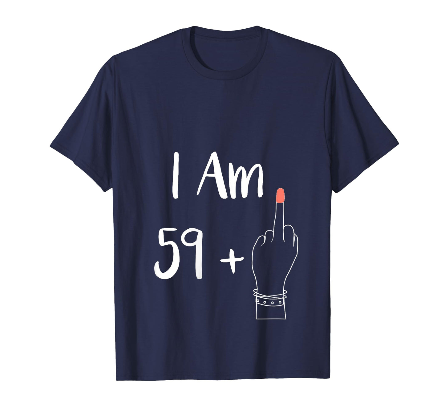 Womens I Am 59 Plus 1 Middle Finger for A 60th Women 60 Years Old V-Neck T-Shirt