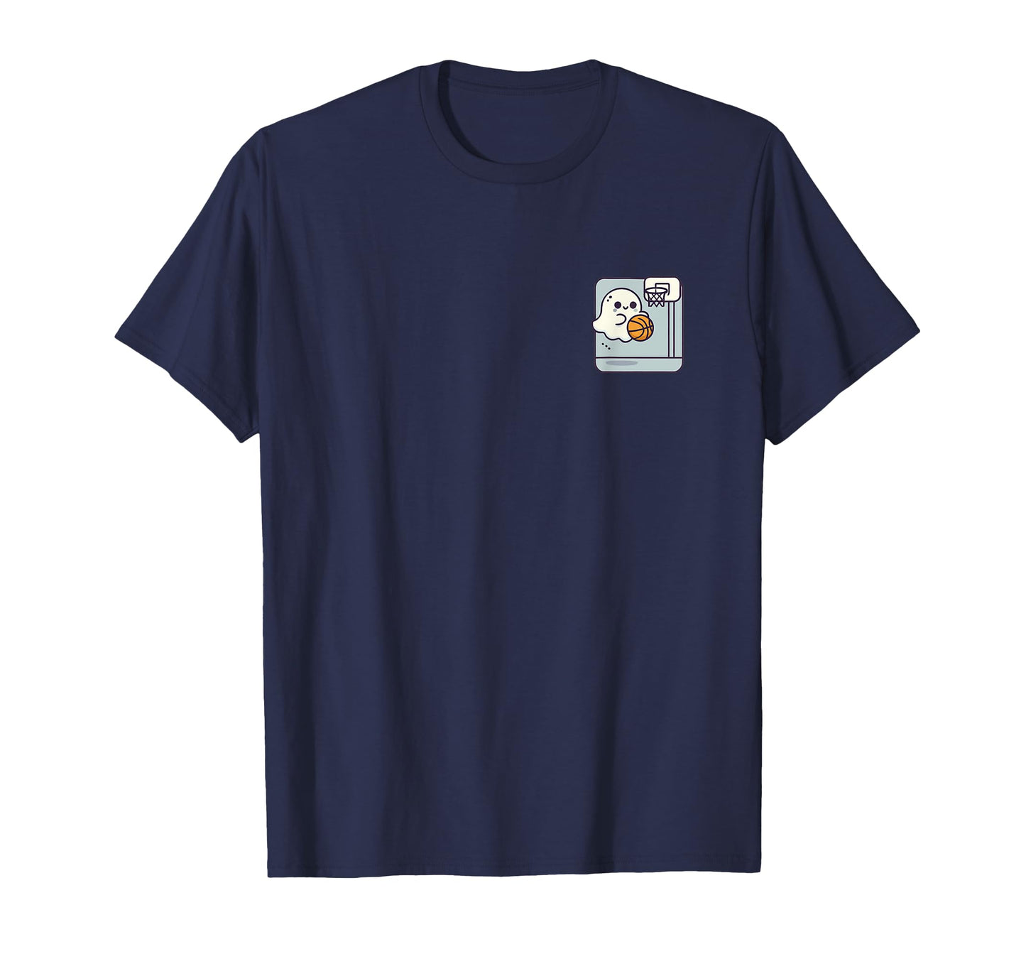 Ghost Playing Basketball Minimalist Funny Halloween Costume T-Shirt