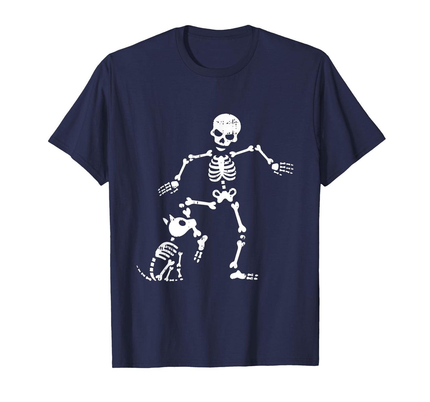 Skeleton And Dog Halloween Costume Funny Skull Men Women T-Shirt