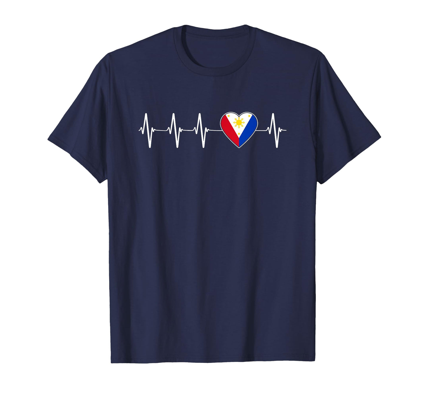 Filipino Heartbeat I Love The Philippines Heart Flag Gift T-Shirt