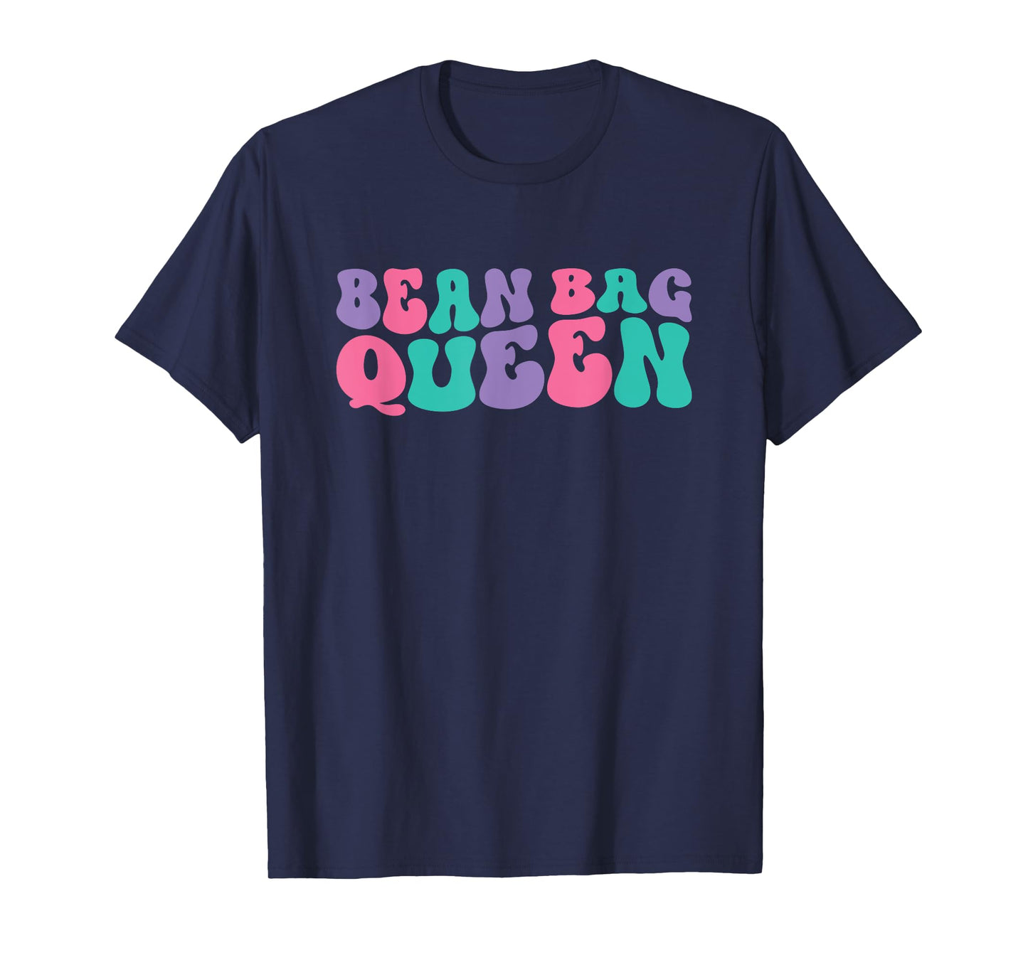 Bean Bag Queen Womens Bean Bag Toss Retro Vintage Wavy T-Shirt