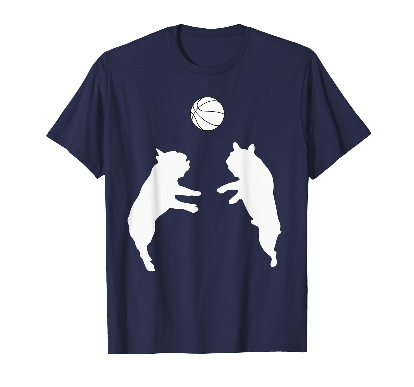 Funny Frenchie Basketball French Bulldog Puppy Playing Ball Men Women Kids T-Shirt