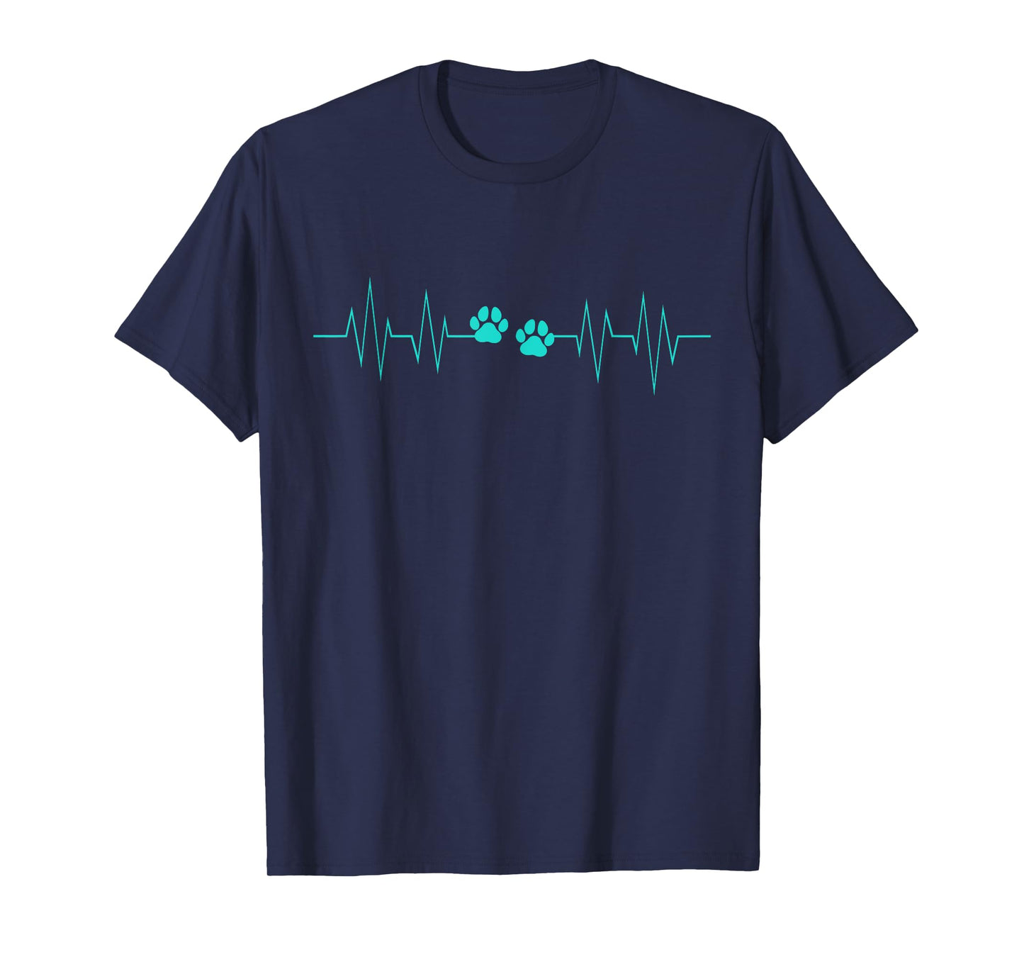Paw Print Heartbeat Funny EKG Veterinary Veterinarian Gift T-Shirt