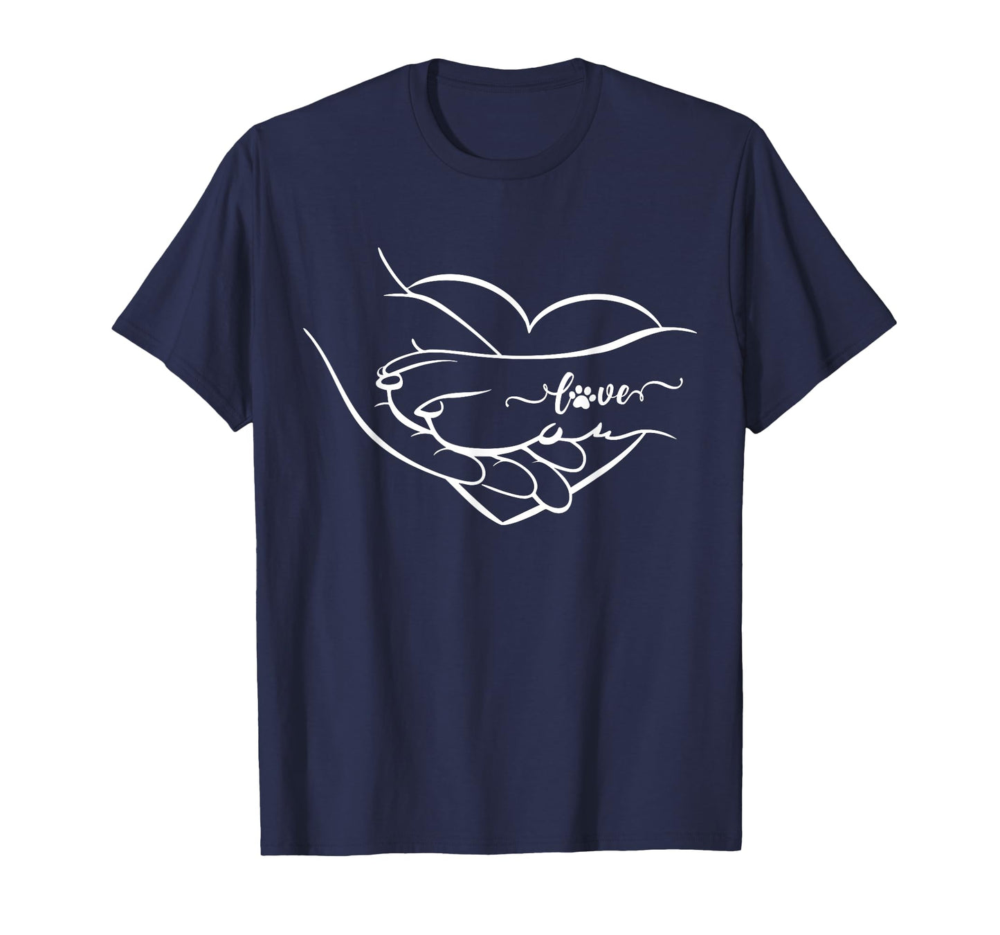 Heart Human And Dog Paw Fist Bump Dog Lover Friendship T-Shirt