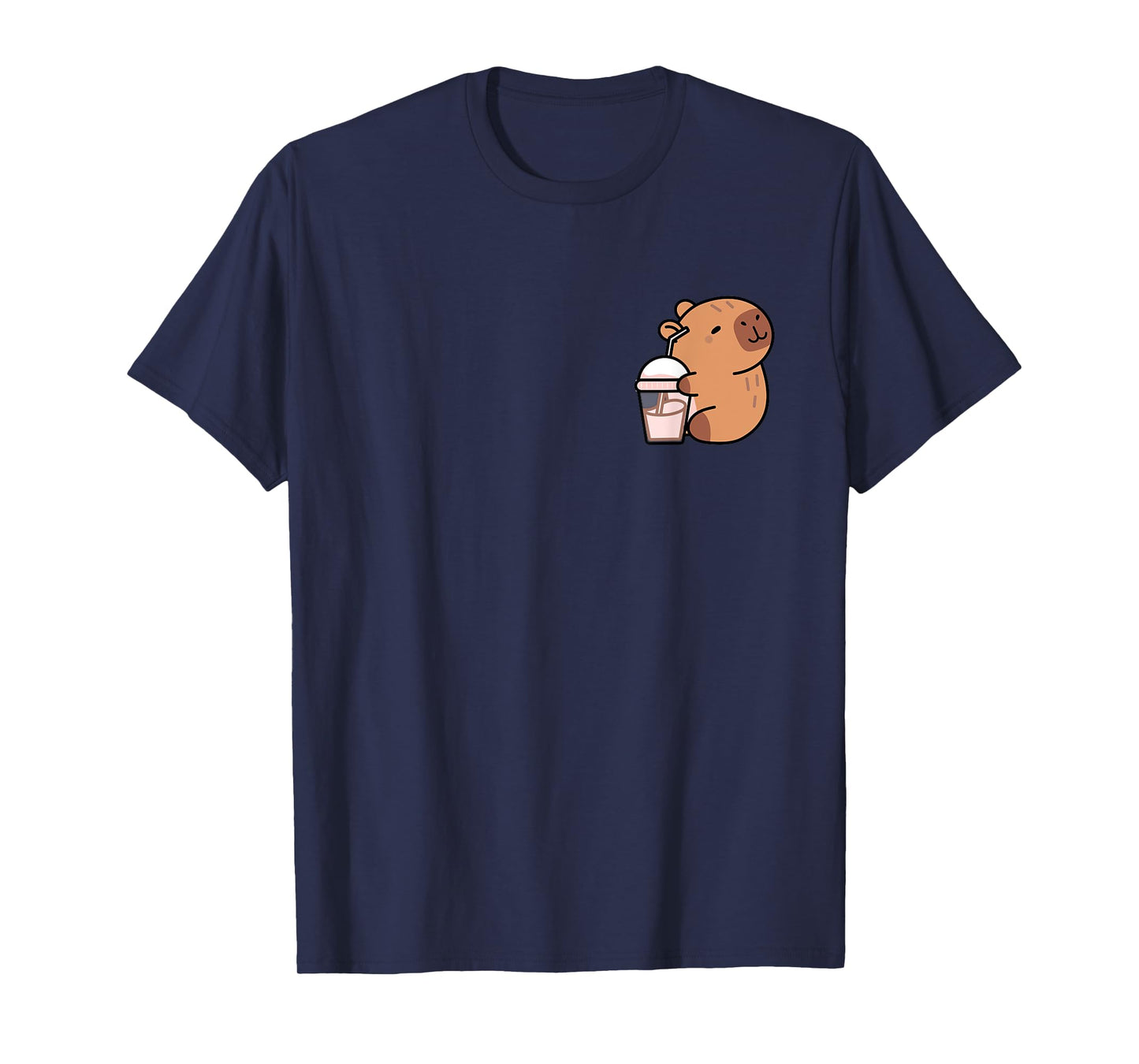 Cute Capybara Kawaii Anime Drinking Bubble Tea Lover T-Shirt