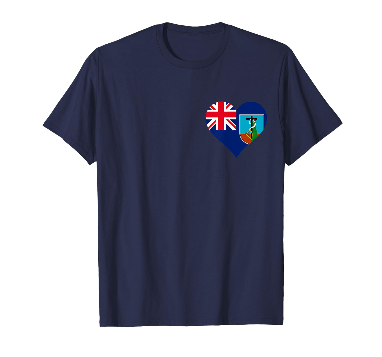Montserrat Flag Heart Montserrat Gifts Love Montserrat T-Shirt