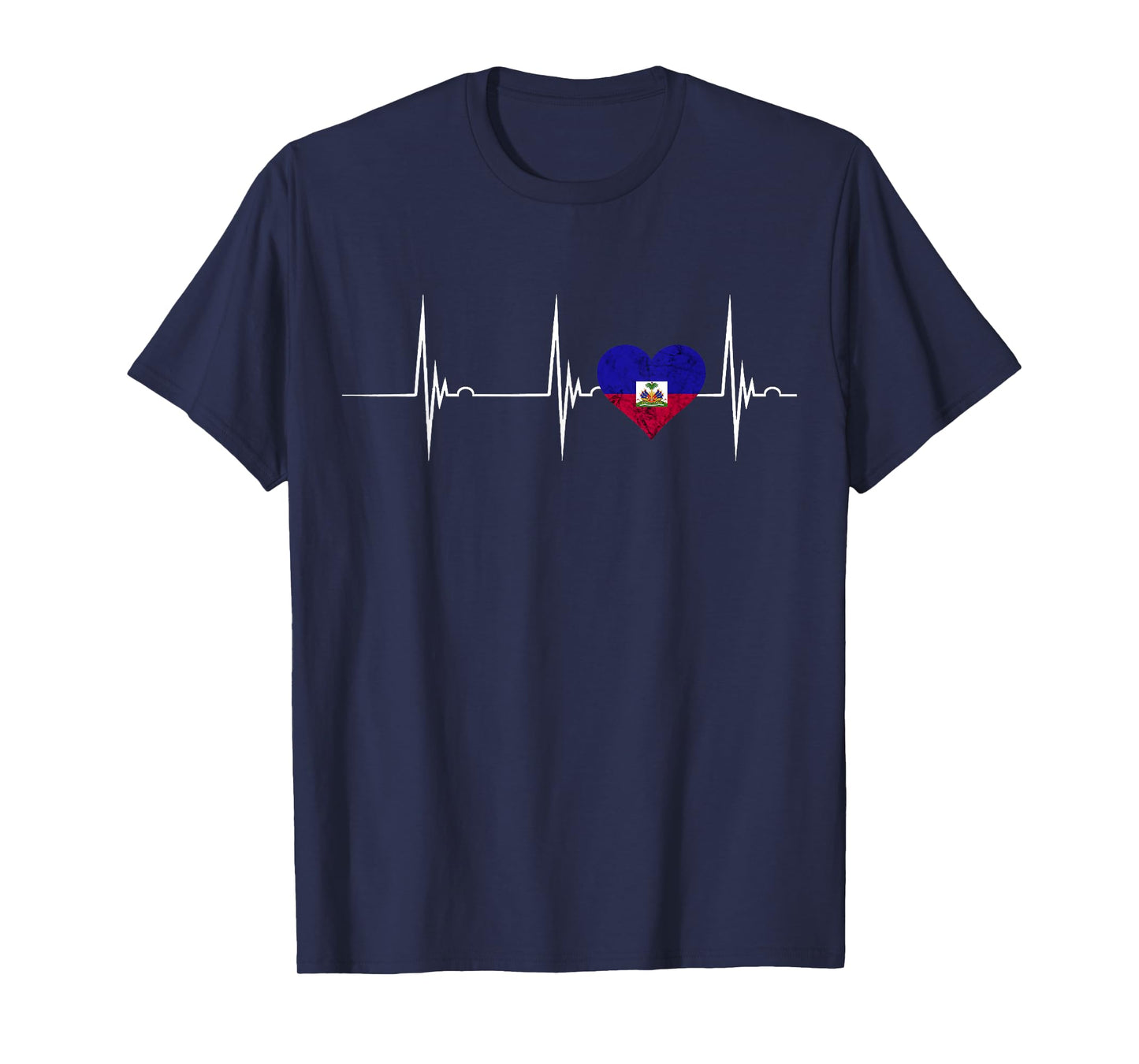 Haiti Heart Haitian Heartbeat EKG Pulse Haiti Pride T-Shirt