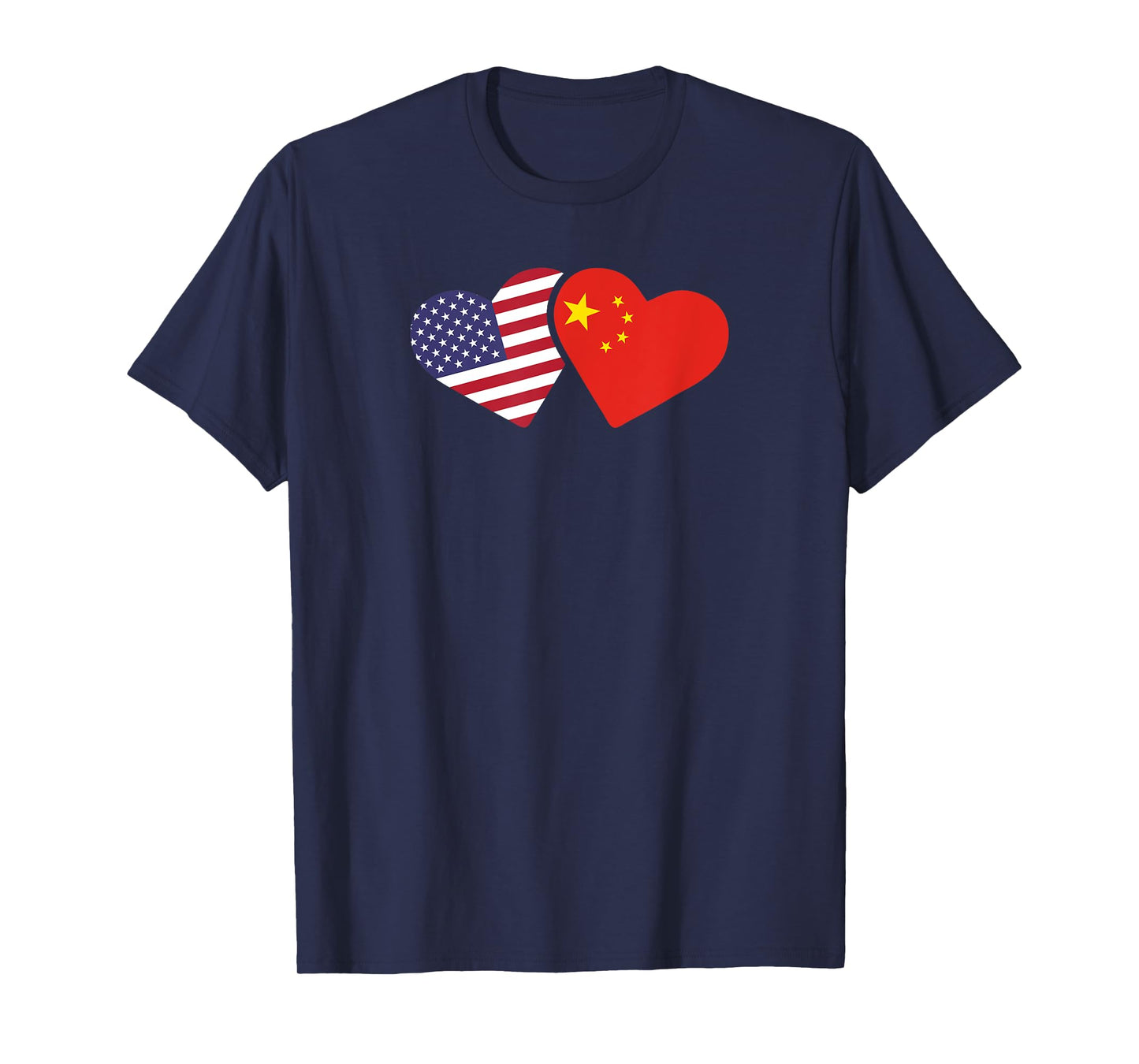 China USA Flag T Shirt Heart Chinese American Love Gift T-Shirt