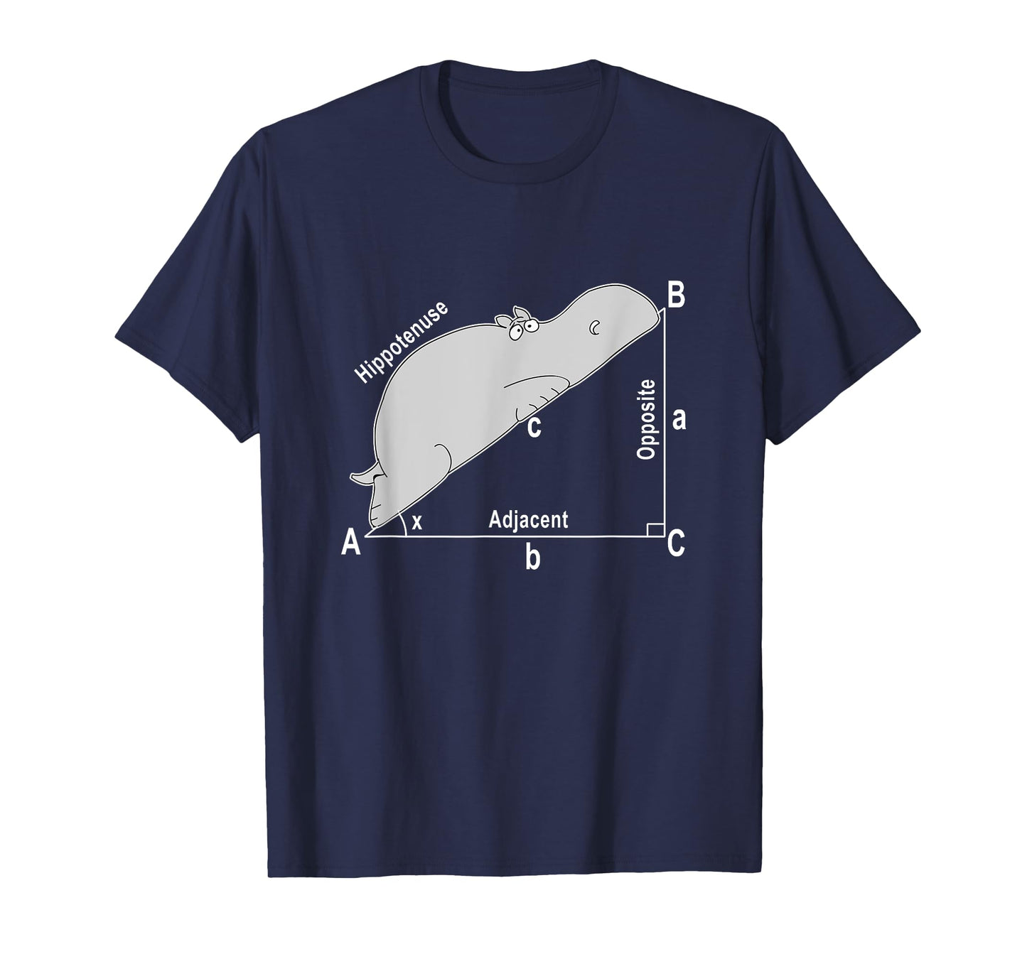 Hippo Math Analytical Funny Sarcasm Humor Teacher Men Women Girls Kids T-Shirt