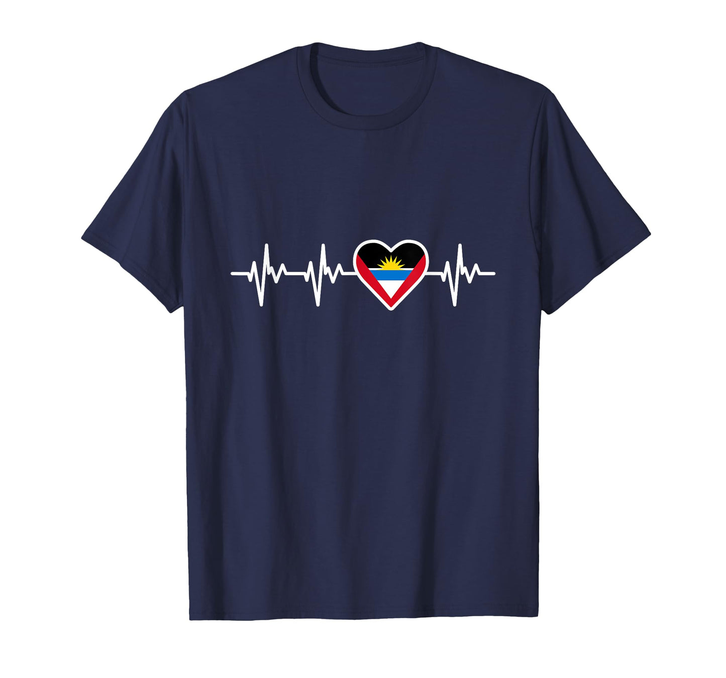 Antigua and Barbuda Flag Heartbeat Pride National Day T-Shirt