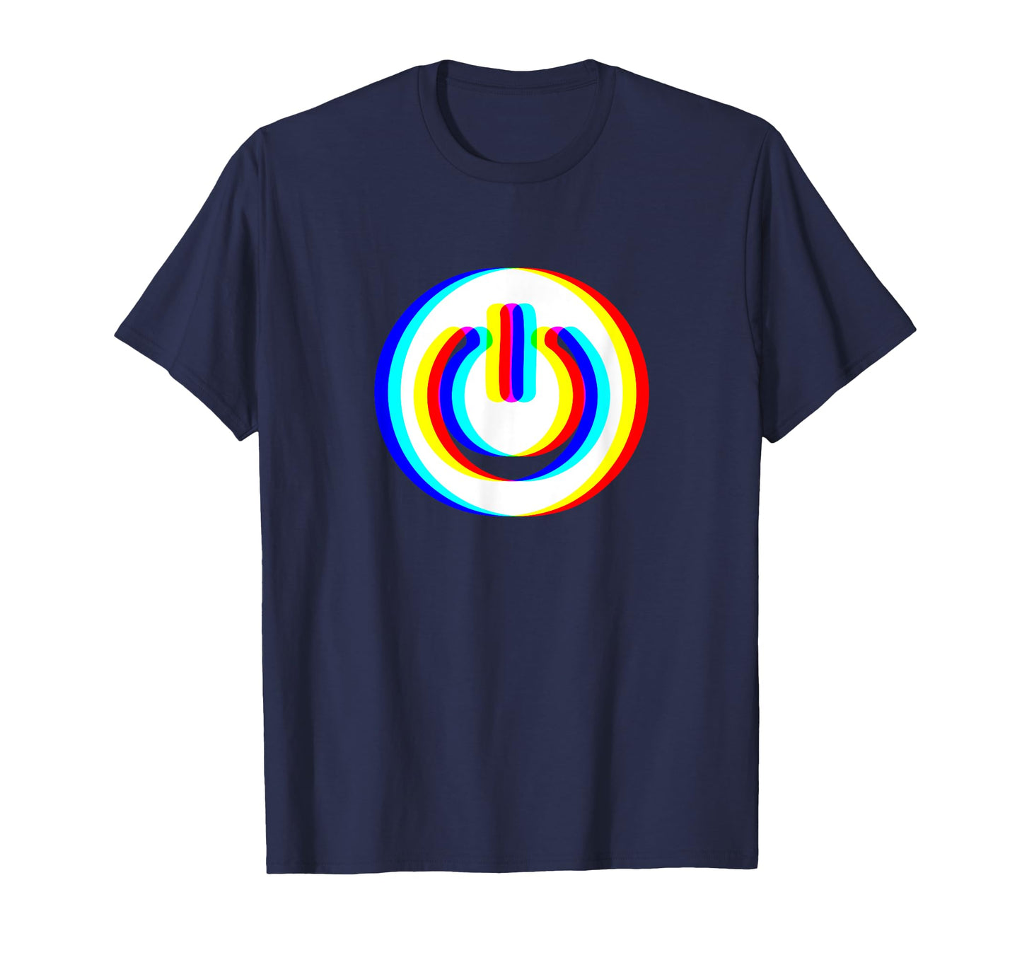 Power Symbol Rainbow Techno Tech Graphic T-Shirt