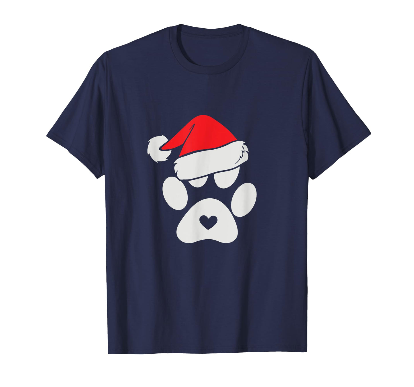 Paws Santa Hat Dog Cat Paw Christmas Pet Lover T-Shirt