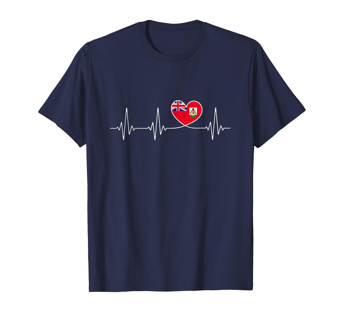 Bermuda Love Heartbeat Bermudian Flag with Heart Bermuda T-Shirt