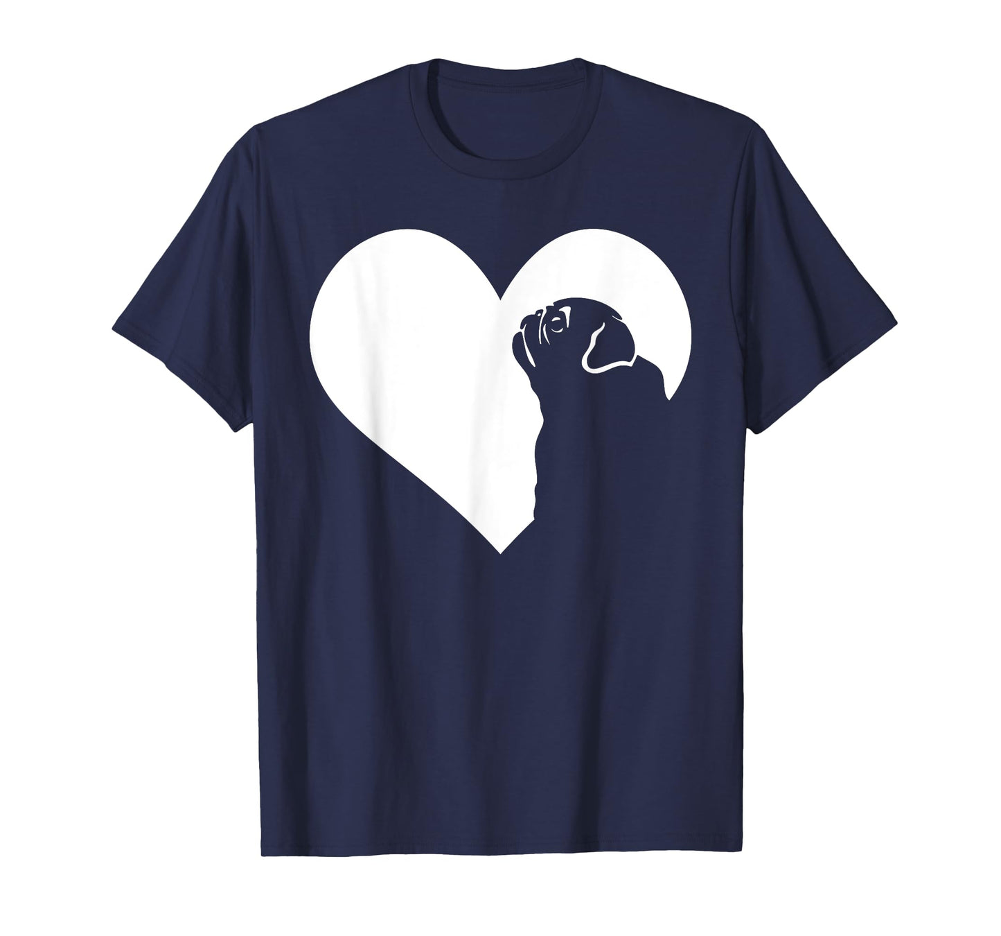 Dog Pug Heart Silhouette - Pug T-Shirt for Men Women Girls Kids