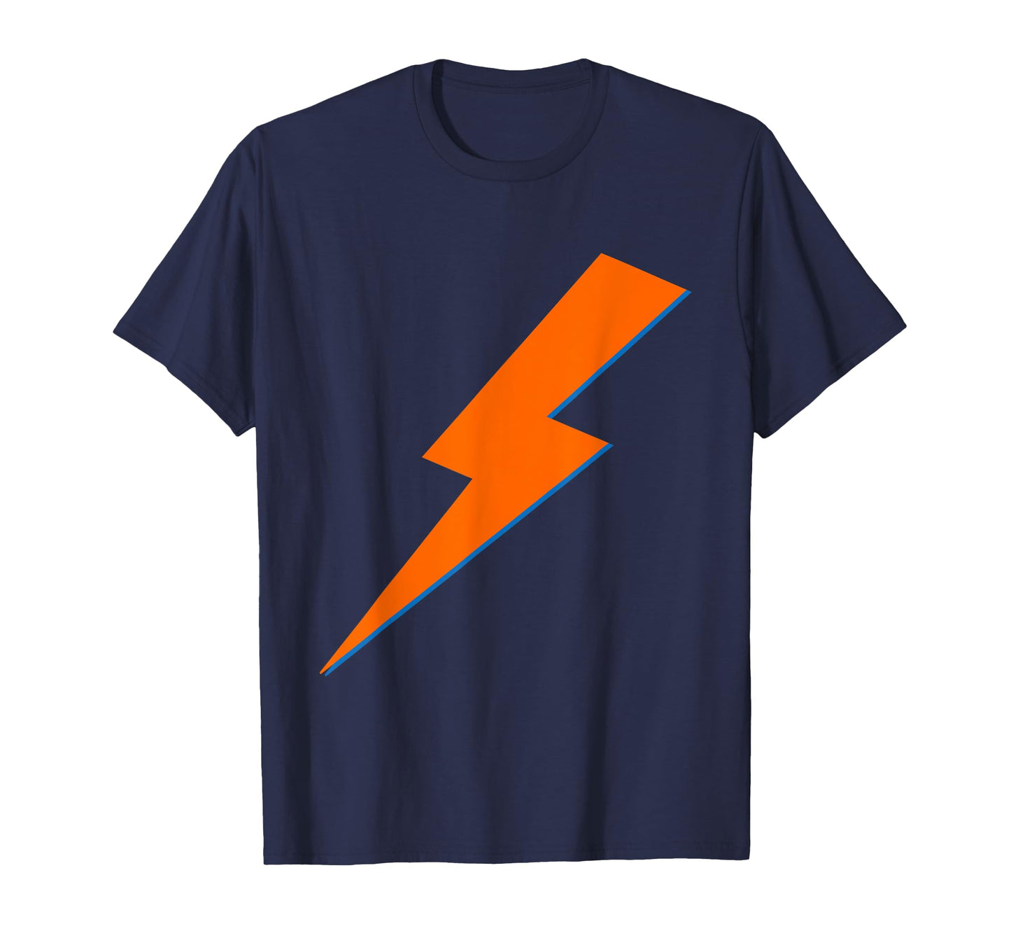 Cool Orange Blue Lightning Bolt Print T-Shirt